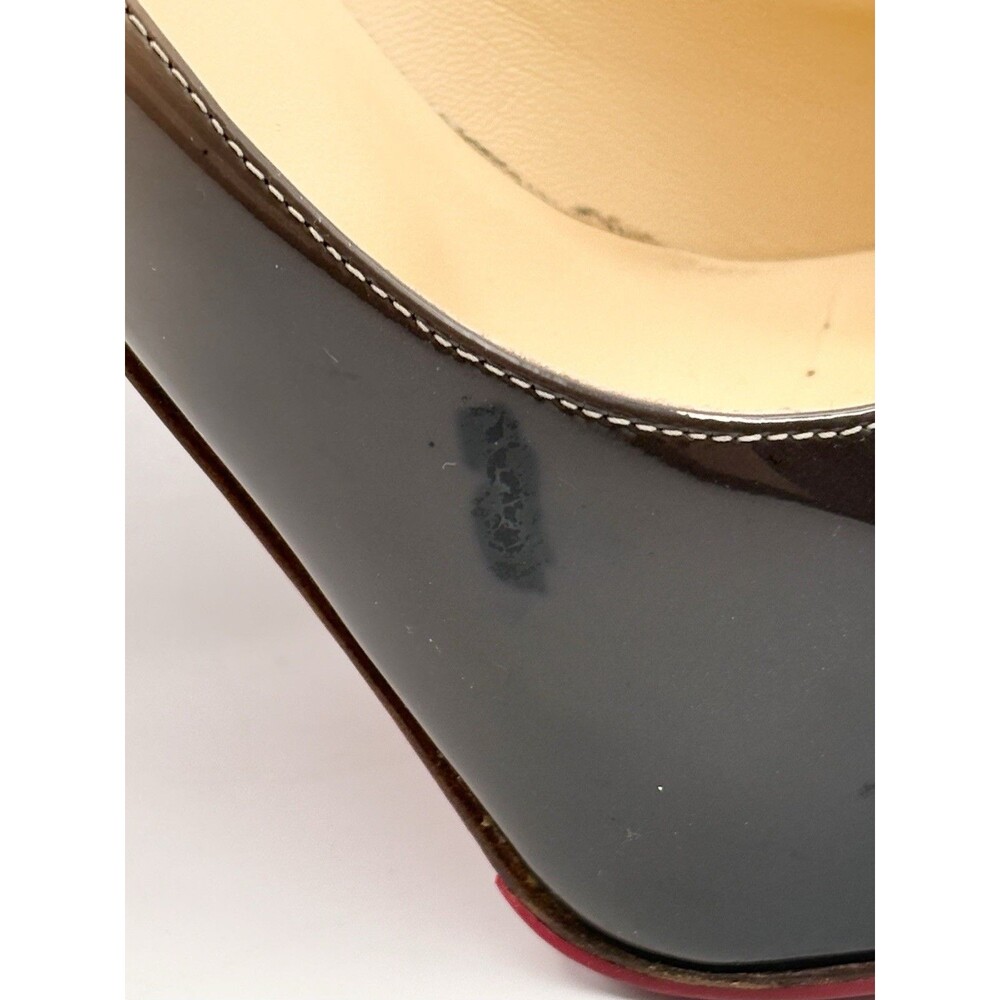 Christian Louboutin Beige & Black Patent Leather Ombre Platform Heels EU 39 - Picture 8 of 16
